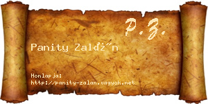 Panity Zalán névjegykártya